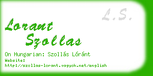 lorant szollas business card